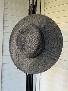 Blue Heather Wide Brim Straw Sun Hat - Women